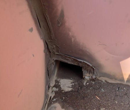 排水口　コーキング切れ